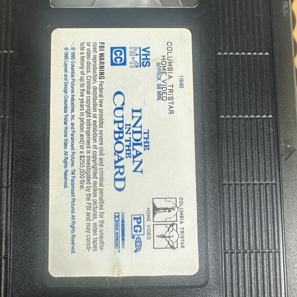 The Indian In The Cupboard 1995 VHS Tape Family Columbia Tristar - Picture 5 of 5